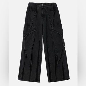 Nev Studio wasteland Punk washed Wide leg Jeans r85-7